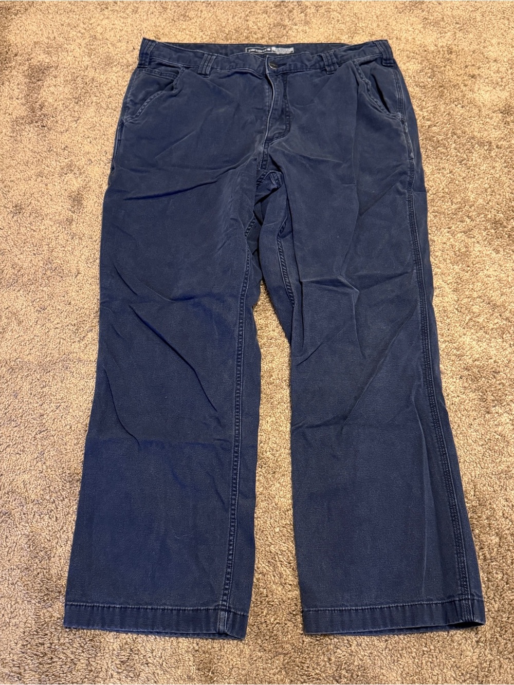 Carhartt Pants Mens 36x30 Blue Relaxed Fit Straight Leg Utility Workwear Logo